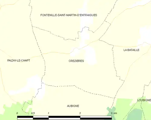Detailkaart van de gemeente