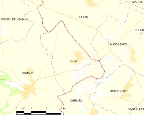 Detailkaart van de gemeente