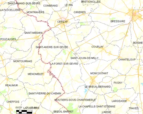 Detailkaart van de gemeente