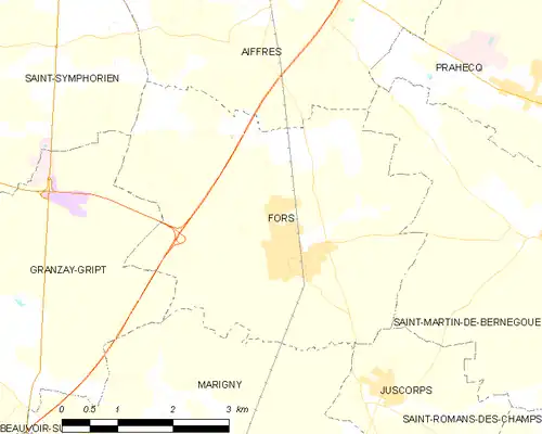 Detailkaart van de gemeente