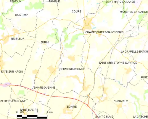 Detailkaart van de gemeente