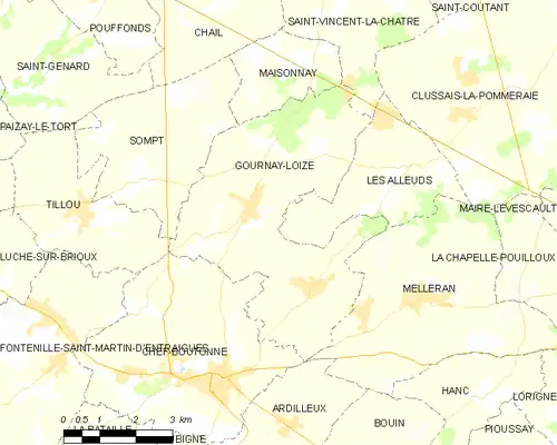 Detailkaart van de gemeente