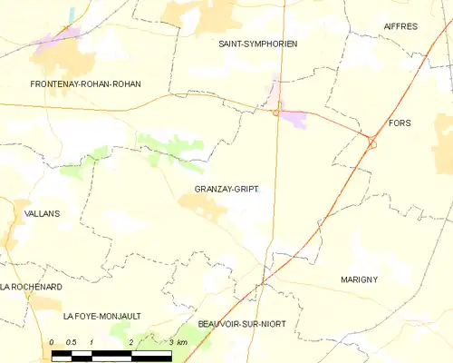 Detailkaart van de gemeente