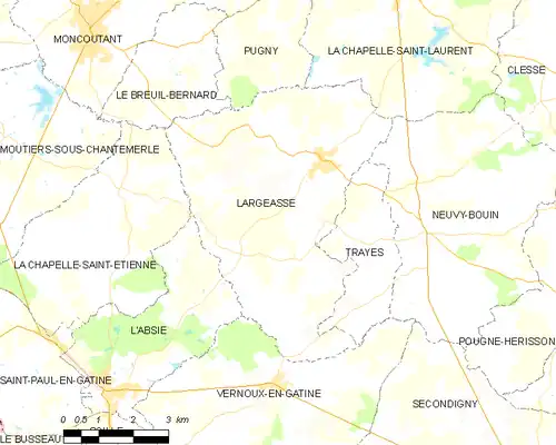 Detailkaart van de gemeente