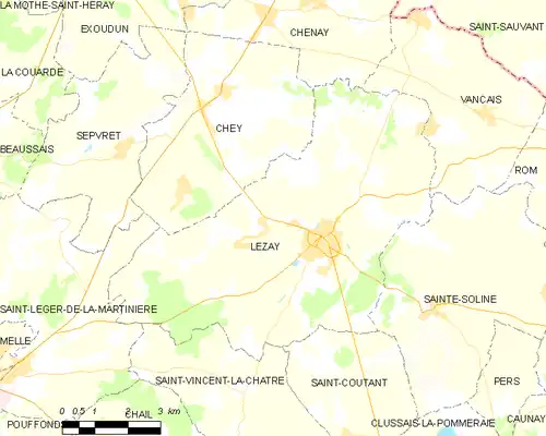 Detailkaart van de gemeente