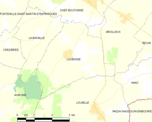 Detailkaart van de gemeente