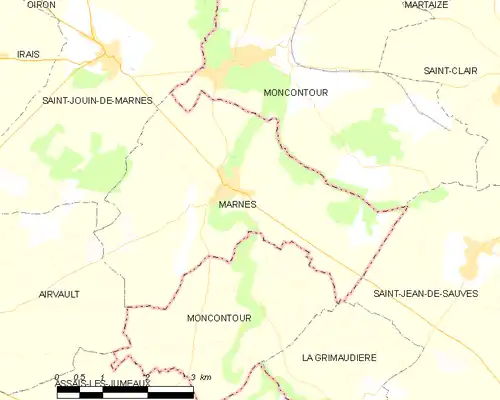 Detailkaart van de gemeente