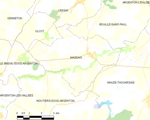 Detailkaart van de gemeente