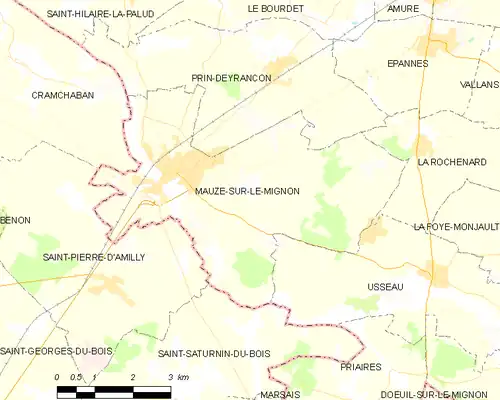 Detailkaart van de gemeente