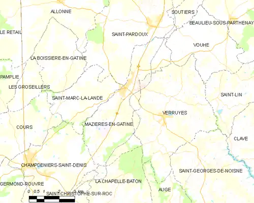 Detailkaart van de gemeente