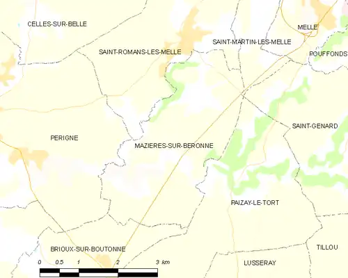 Detailkaart van de gemeente