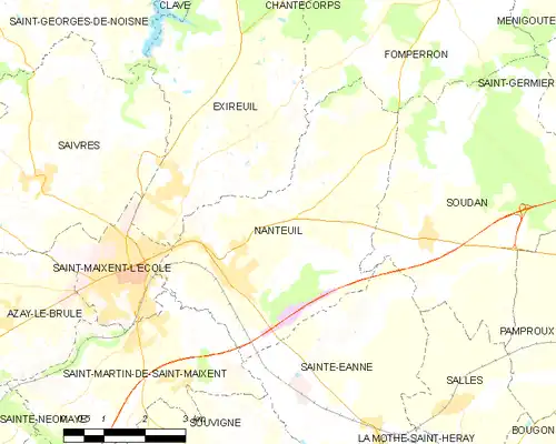 Detailkaart van de gemeente