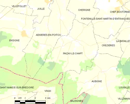 Detailkaart van de gemeente