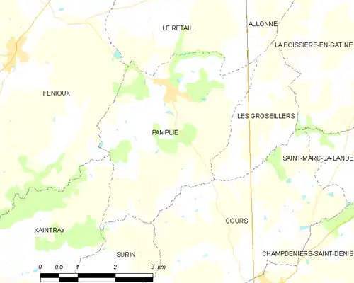 Detailkaart van de gemeente