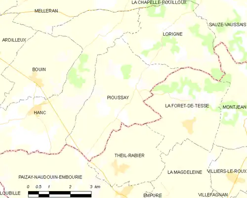 Detailkaart van de gemeente