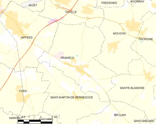 Detailkaart van de gemeente