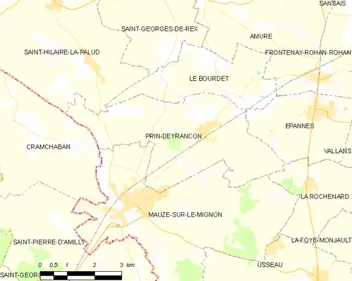 Detailkaart van de gemeente