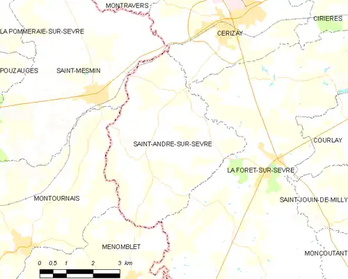 Detailkaart van de gemeente