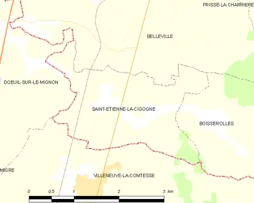 Detailkaart van de gemeente