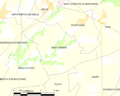 Detailkaart van de gemeente