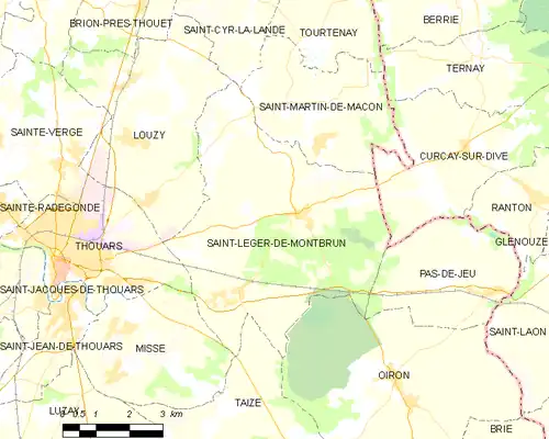 Detailkaart van de gemeente