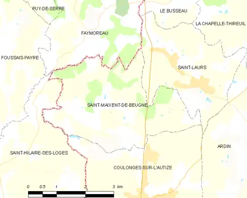 Detailkaart van de gemeente