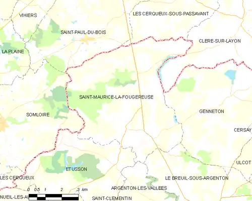 Detailkaart van de gemeente