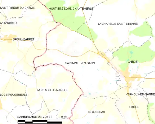 Detailkaart van de gemeente