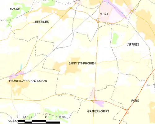 Detailkaart van de gemeente