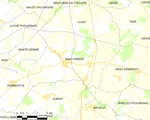 Detailkaart van de gemeente