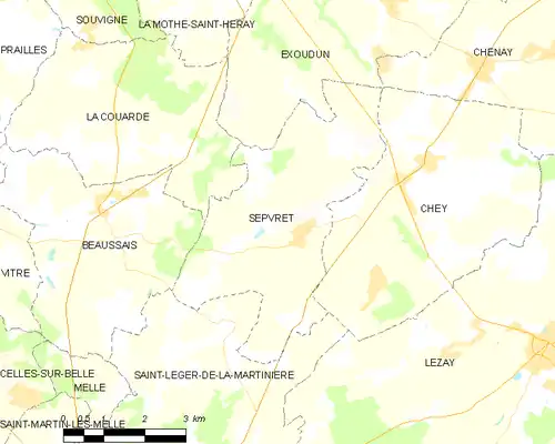 Detailkaart van de gemeente