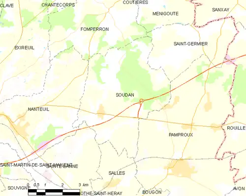 Detailkaart van de gemeente