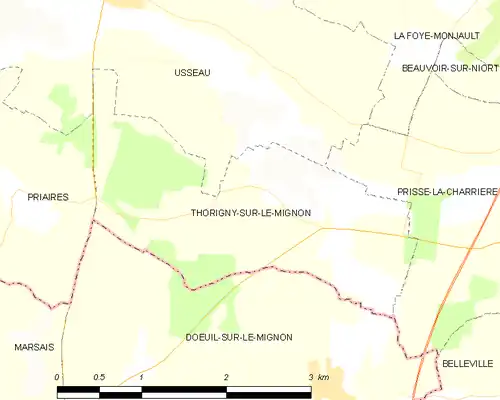 Detailkaart van de gemeente