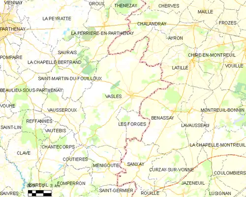 Detailkaart van de gemeente