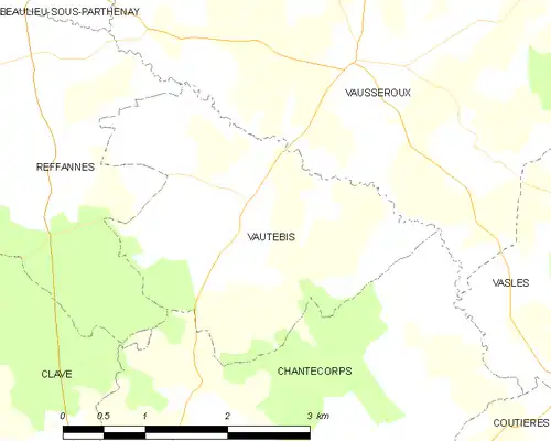 Detailkaart van de gemeente