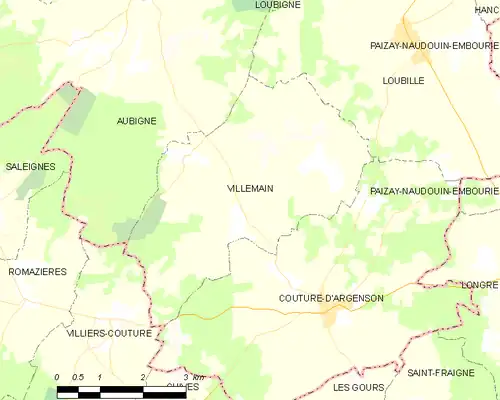 Detailkaart van de gemeente