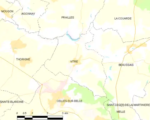 Detailkaart van de gemeente