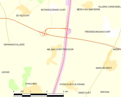 Detailkaart van de gemeente