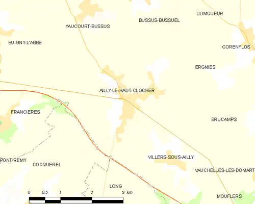 Detailkaart van de gemeente