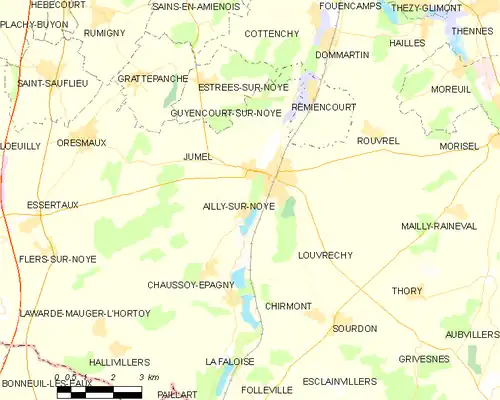 Detailkaart van de gemeente