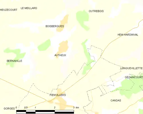 Detailkaart van de gemeente