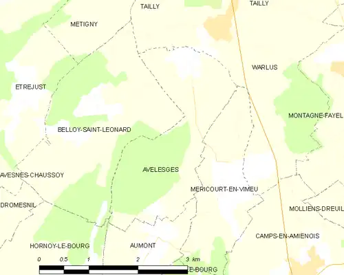 Detailkaart van de gemeente