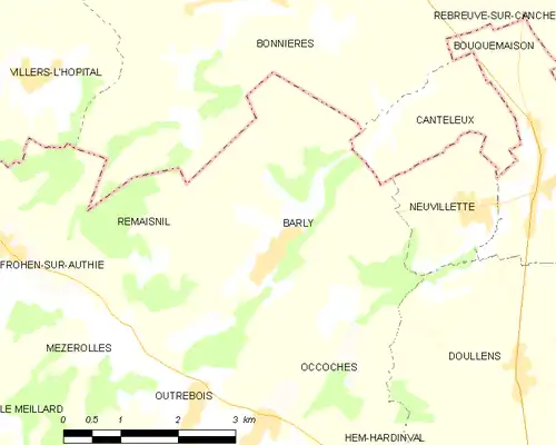 Detailkaart van de gemeente