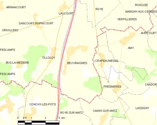 Detailkaart van de gemeente