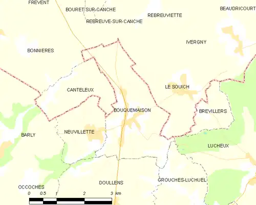 Detailkaart van de gemeente