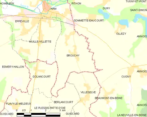 Detailkaart van de gemeente