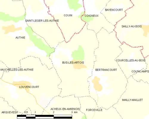 Detailkaart van de gemeente