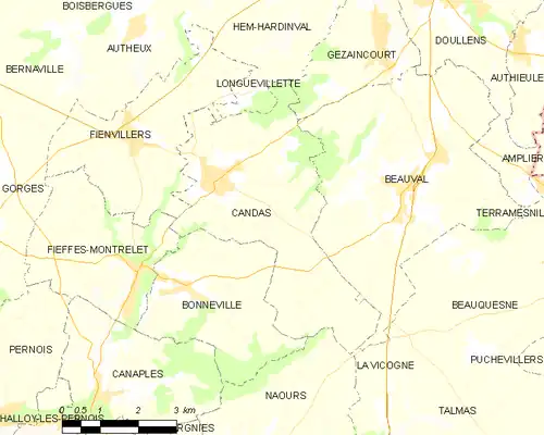 Detailkaart van de gemeente