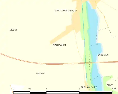 Detailkaart van de gemeente