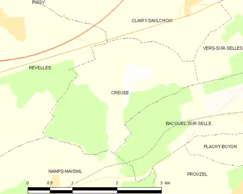 Detailkaart van de gemeente